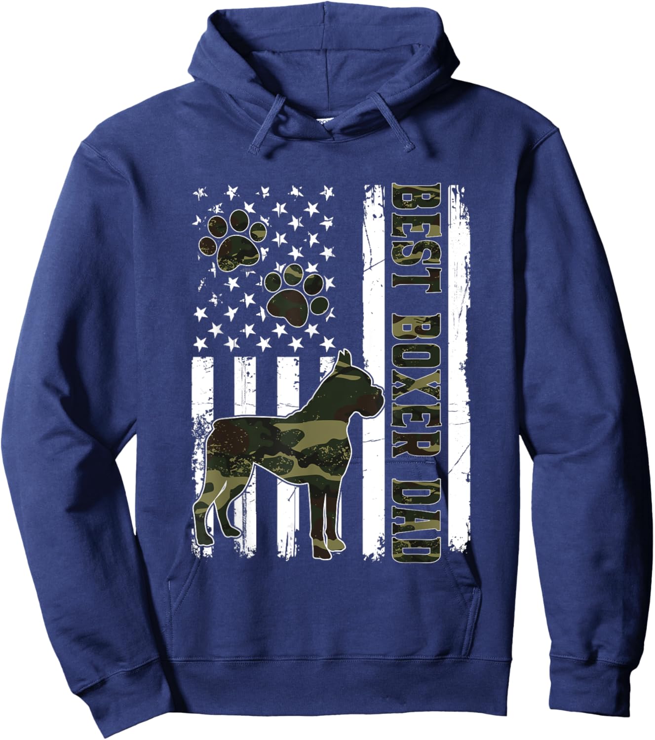 American Flag Best Boxer Dad Ever Dog Dad Hoodie - Hoodie | Navy