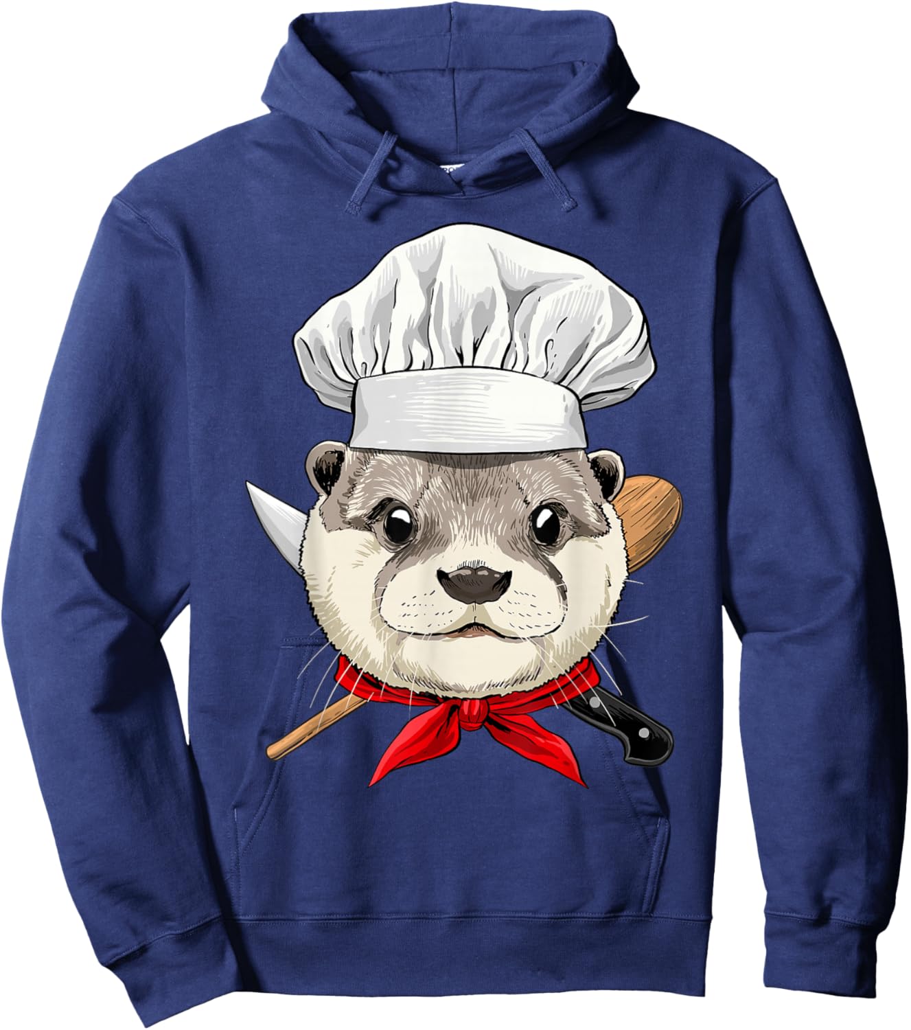 Otter Chef Wildlife Otter Aquatic Animal, Cooking Lover Hoodie - Hoodie | Navy