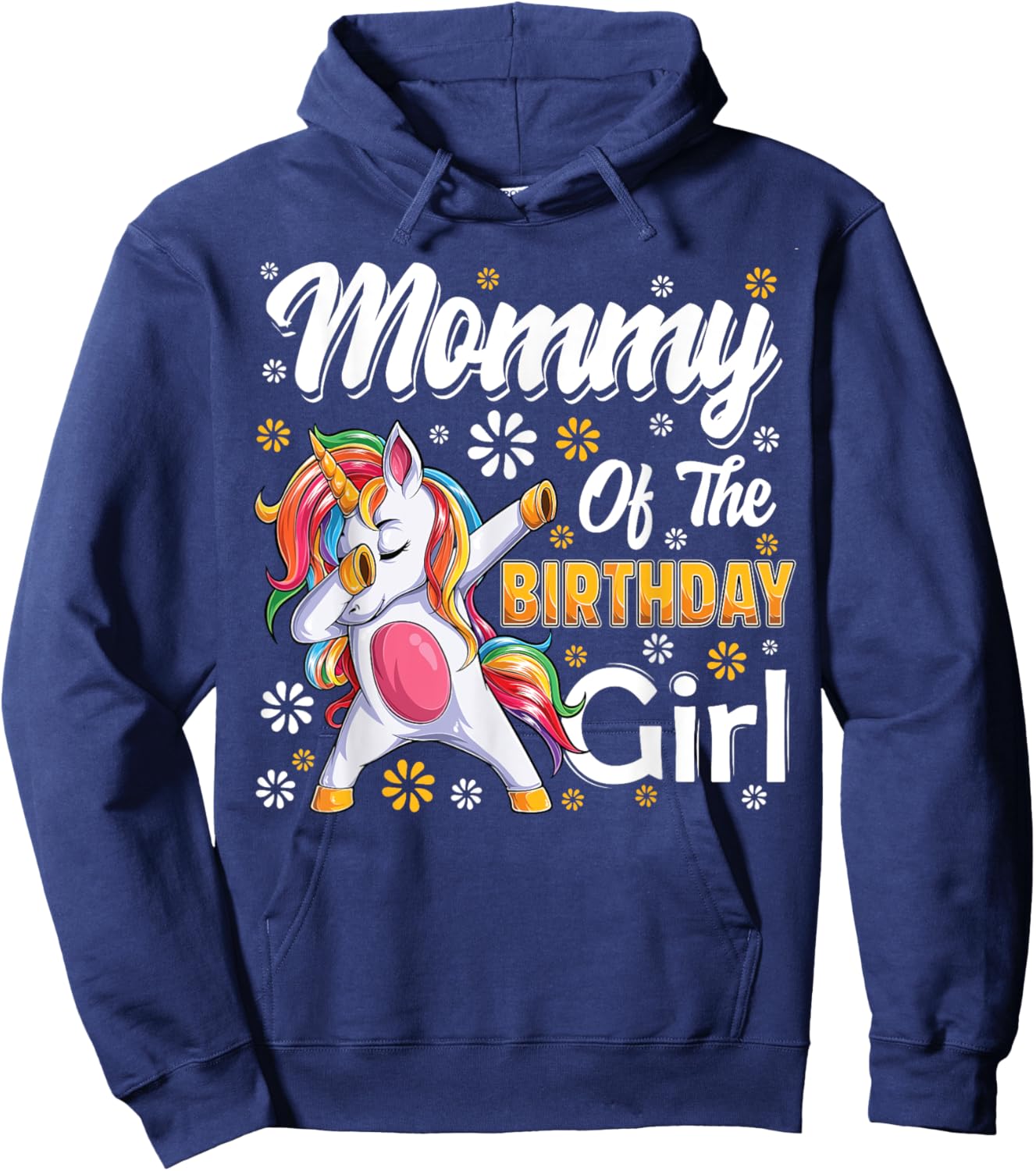 awesome dabbing unicorn birthday Mommy Family Matching Hoodie - Hoodie | Navy