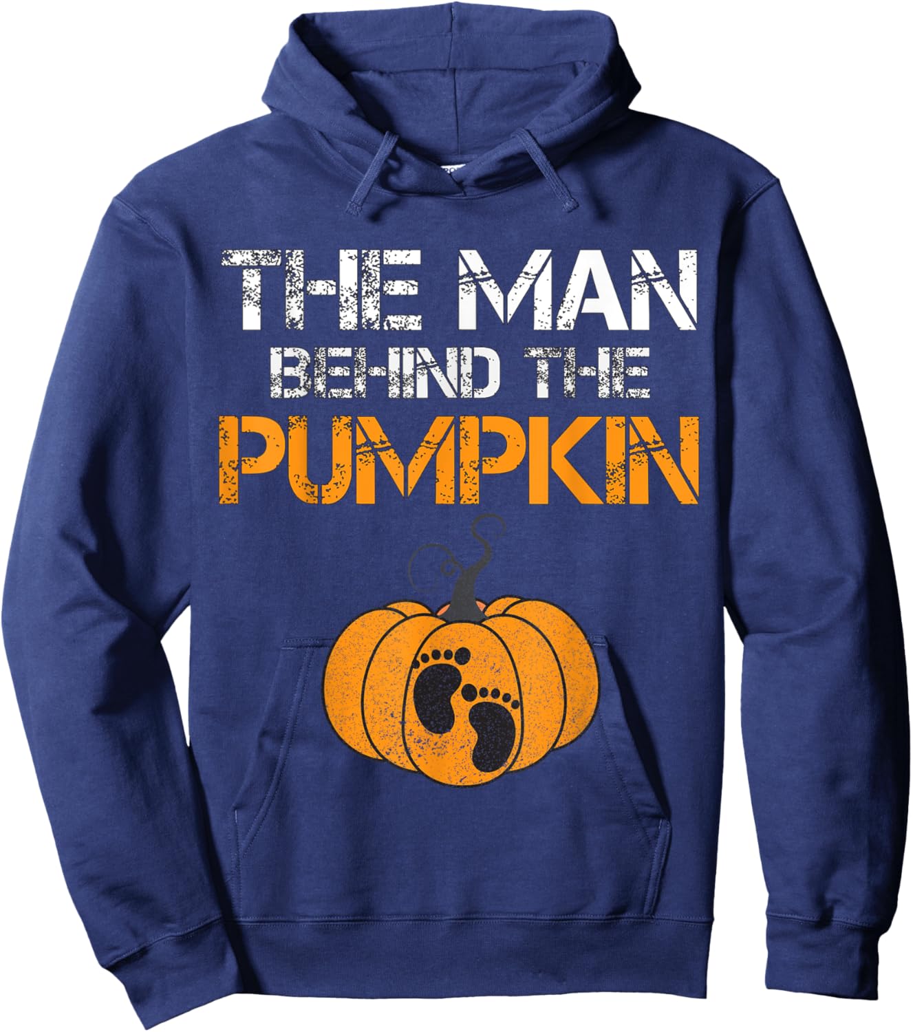 The Man Behind The Pumpkin Dad Soon Halloween Pregnancy Hoodie - Hoodie | Navy