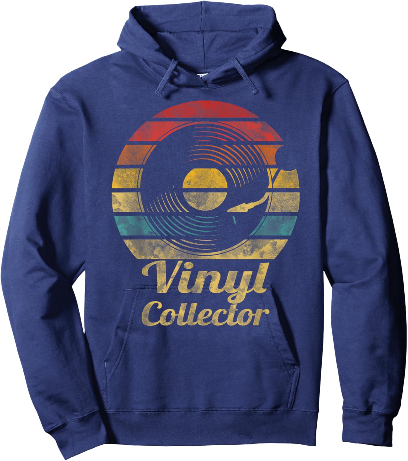 Retro Vinyl Collector Record Player Hoodie - Hoodie | Navy