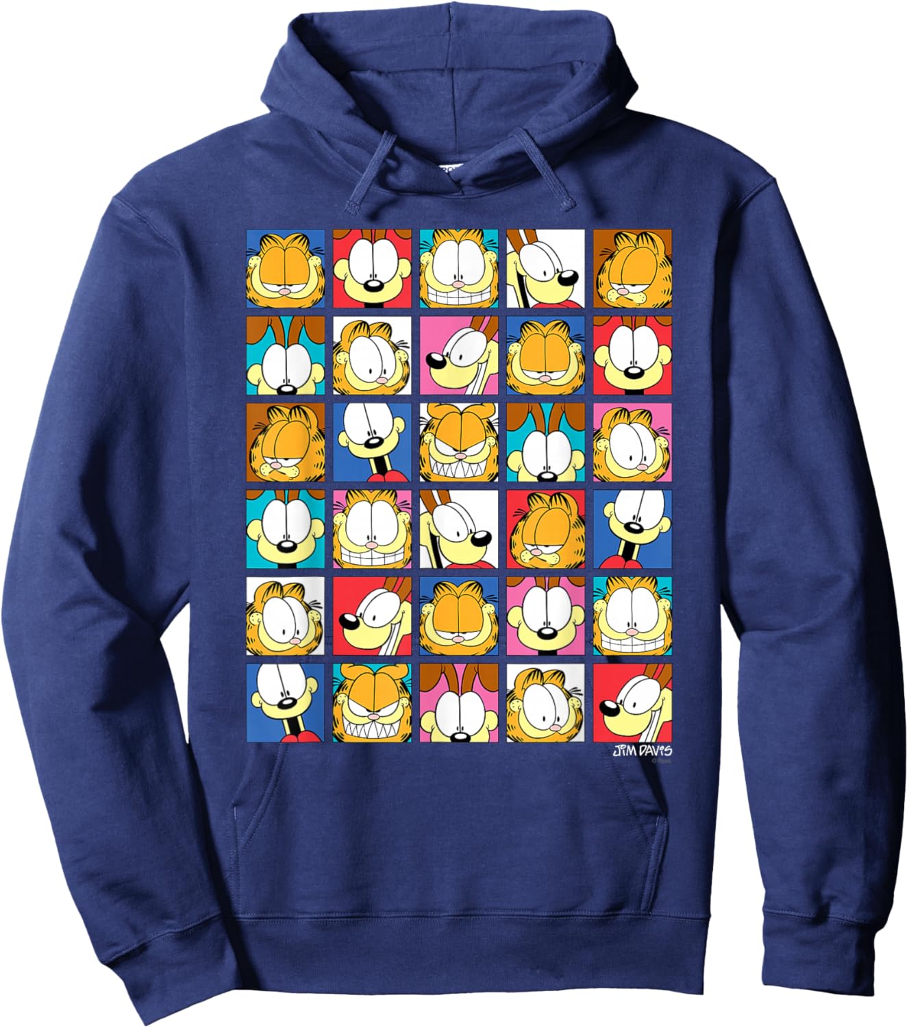 Garfield Expressions Collage Cartoon Cat Hoodie - Hoodie | Navy