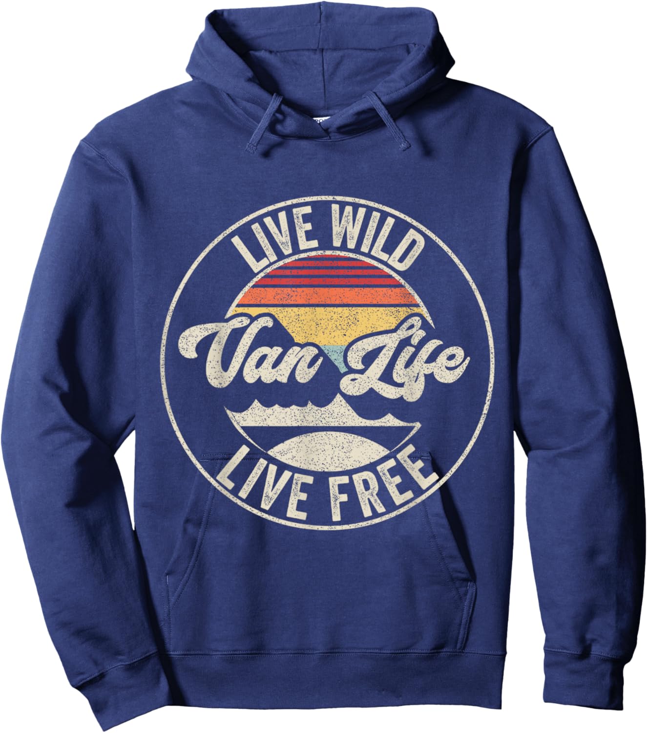 Retro Vintage Van Life Hoodie - Hoodie | Navy