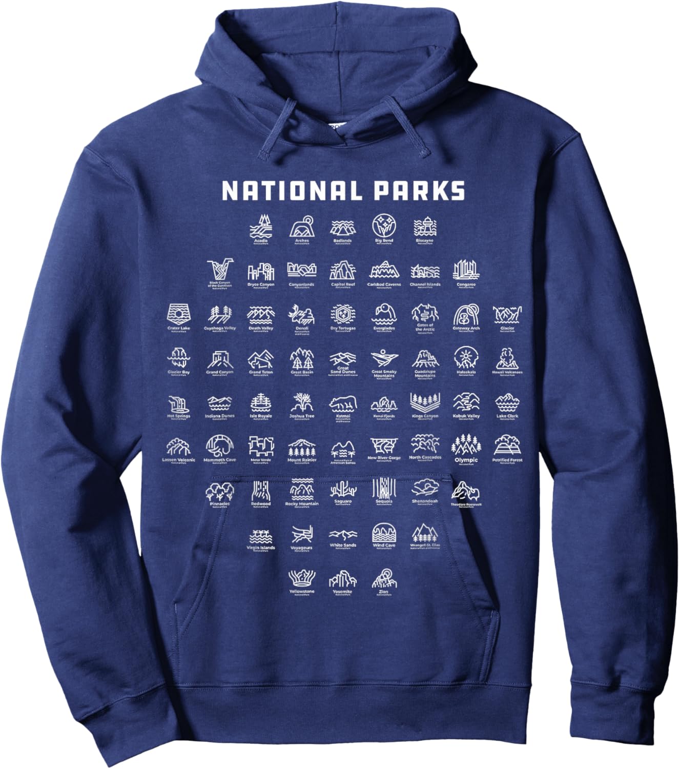 National Park Icons Hoodie - Hoodie | Navy