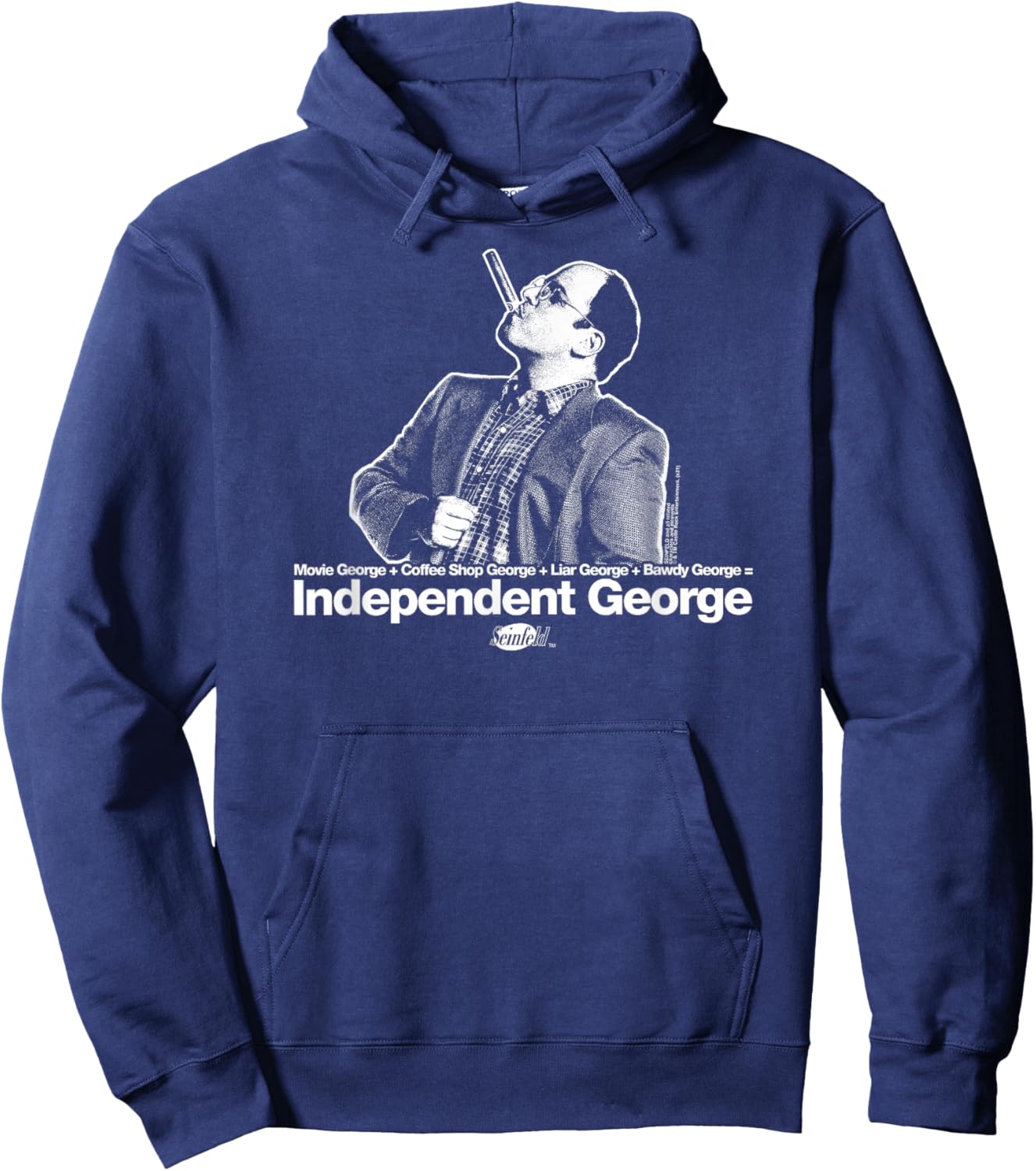 Seinfeld Independent George Silhouette Portrait 90's Sitcom Hoodie - Hoodie | Navy