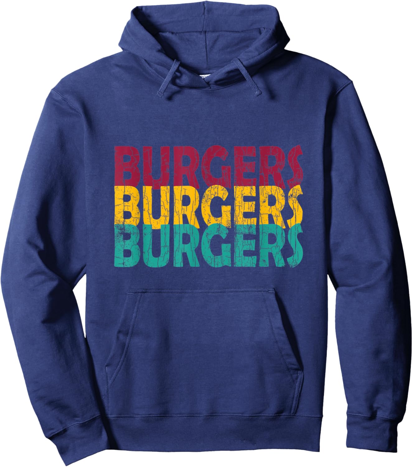 Burgers Funny Hamburger Cheeseburger Graphic Hoodie - Hoodie | Navy