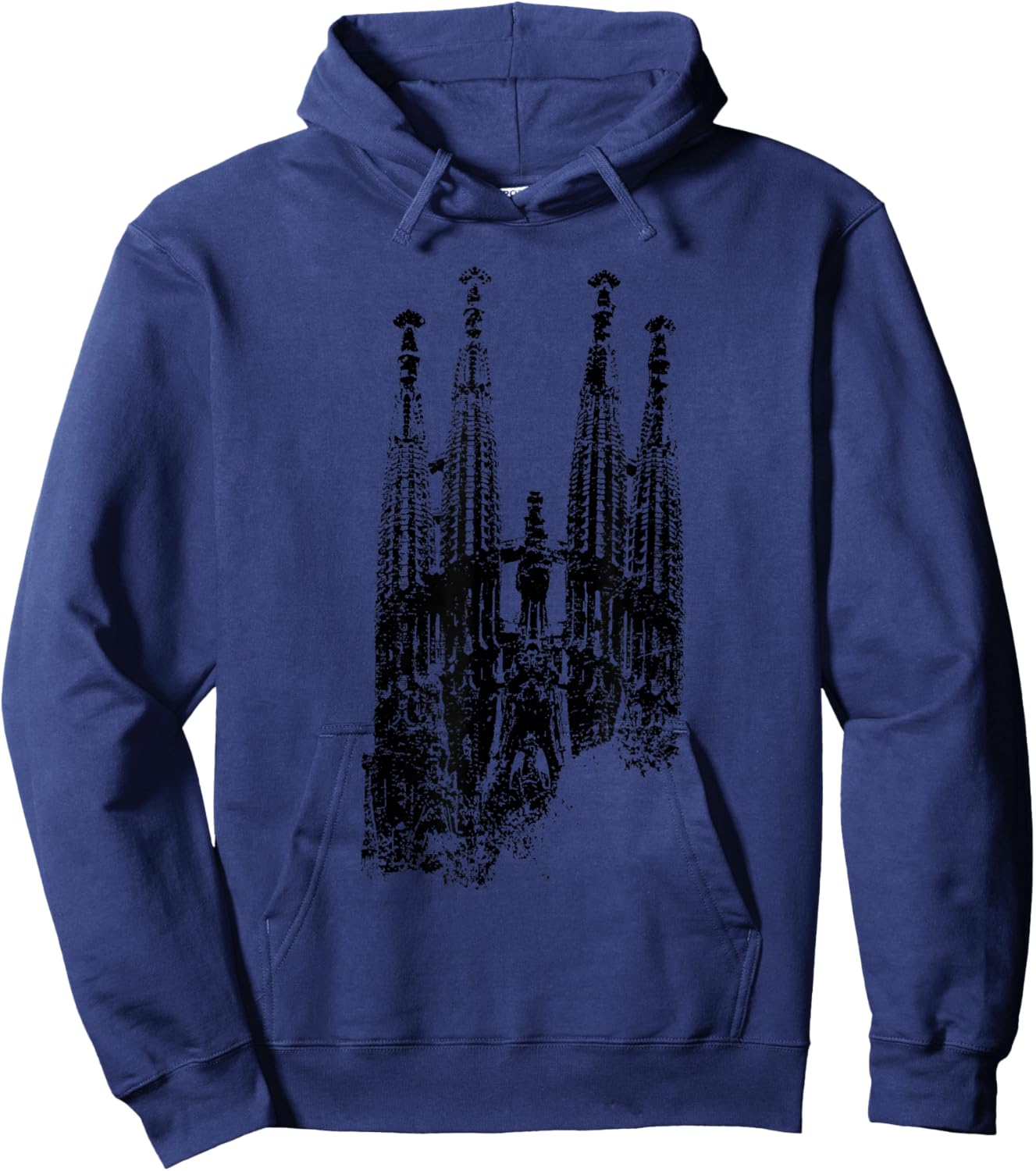 Sagrada Familia Vintage Skyline Spain Fan I Love Barcelona Hoodie - Hoodie | Navy