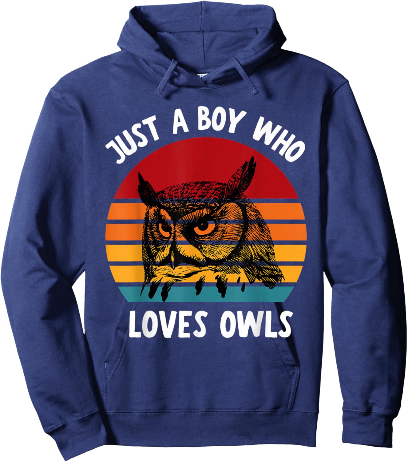 Just A Boy Who Loves Owls Funny Kids Boys Baby Toddler 5T Hoodie - Hoodie | Navy
