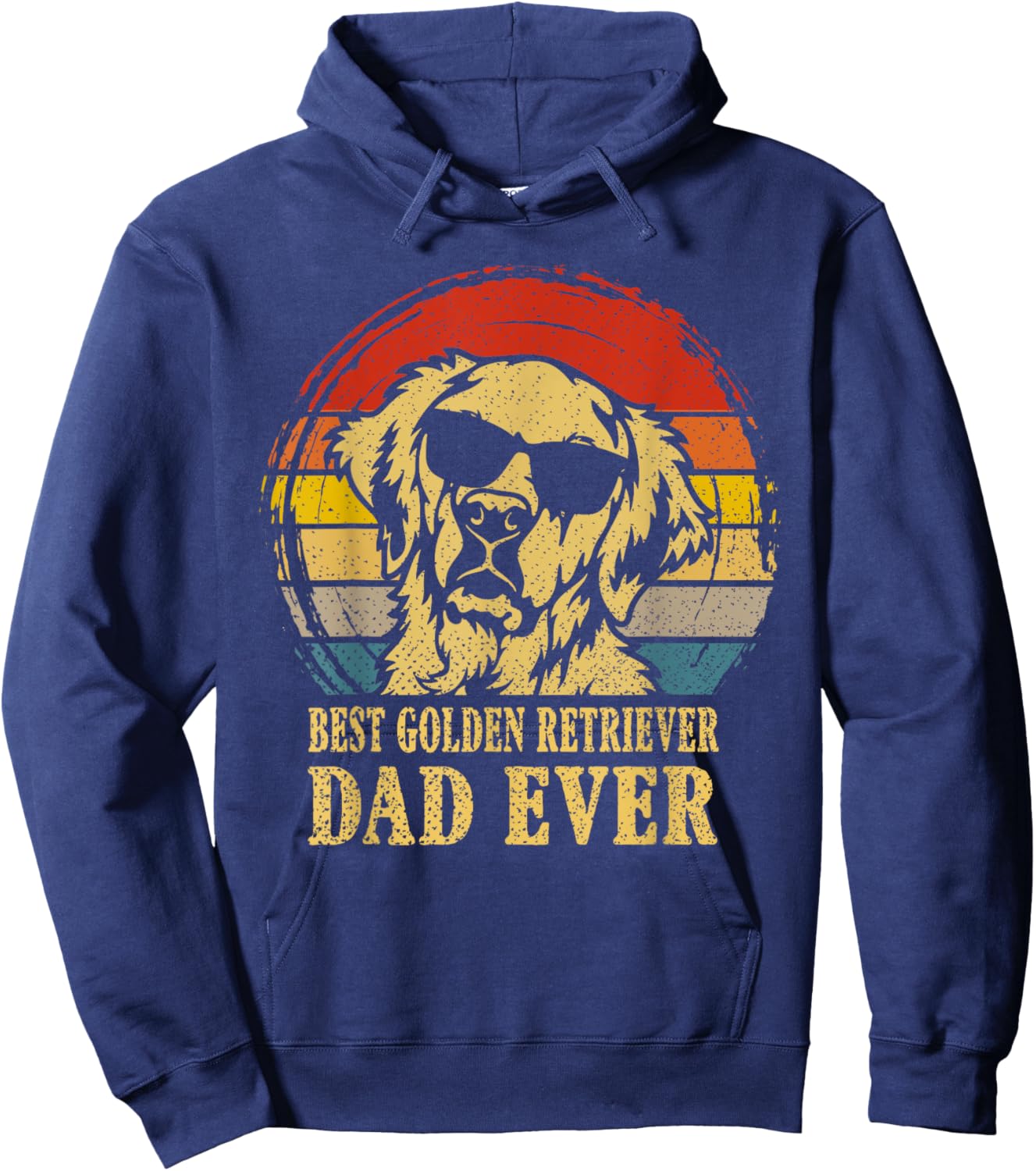 Vintage Best Golden Retriever Dad Ever I Love My Dog Women Kids Hoodie - Hoodie | Navy