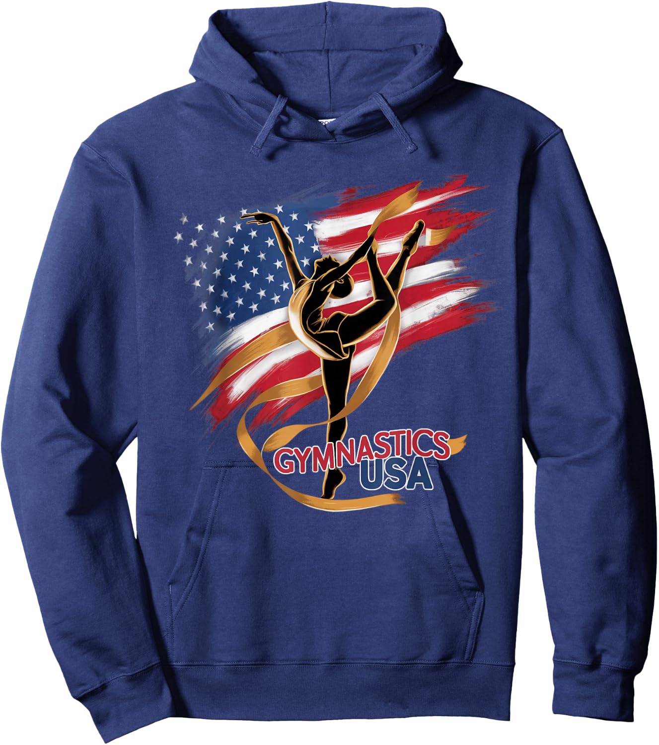 Gymnastics USA Support the Team Sport American Flag Lover Hoodie - Hoodie | Navy