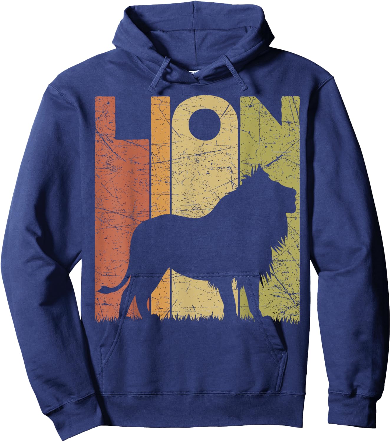 Lion Vintage Zookeeper Retro Lion Zookeeping Hoodie - Hoodie | Navy