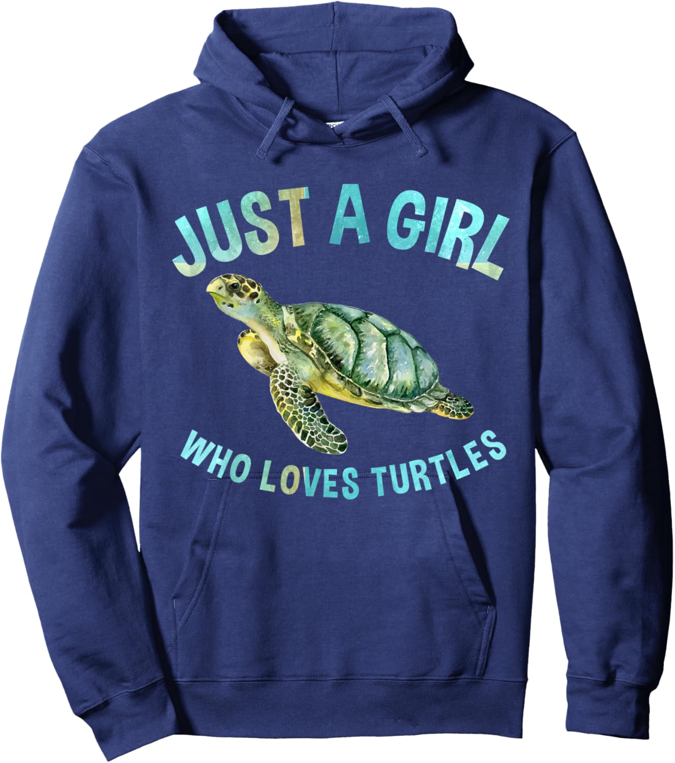 Just A Girl Who Loves Turtles Cute Sea Turtle Lover Hoodie - Hoodie | Navy