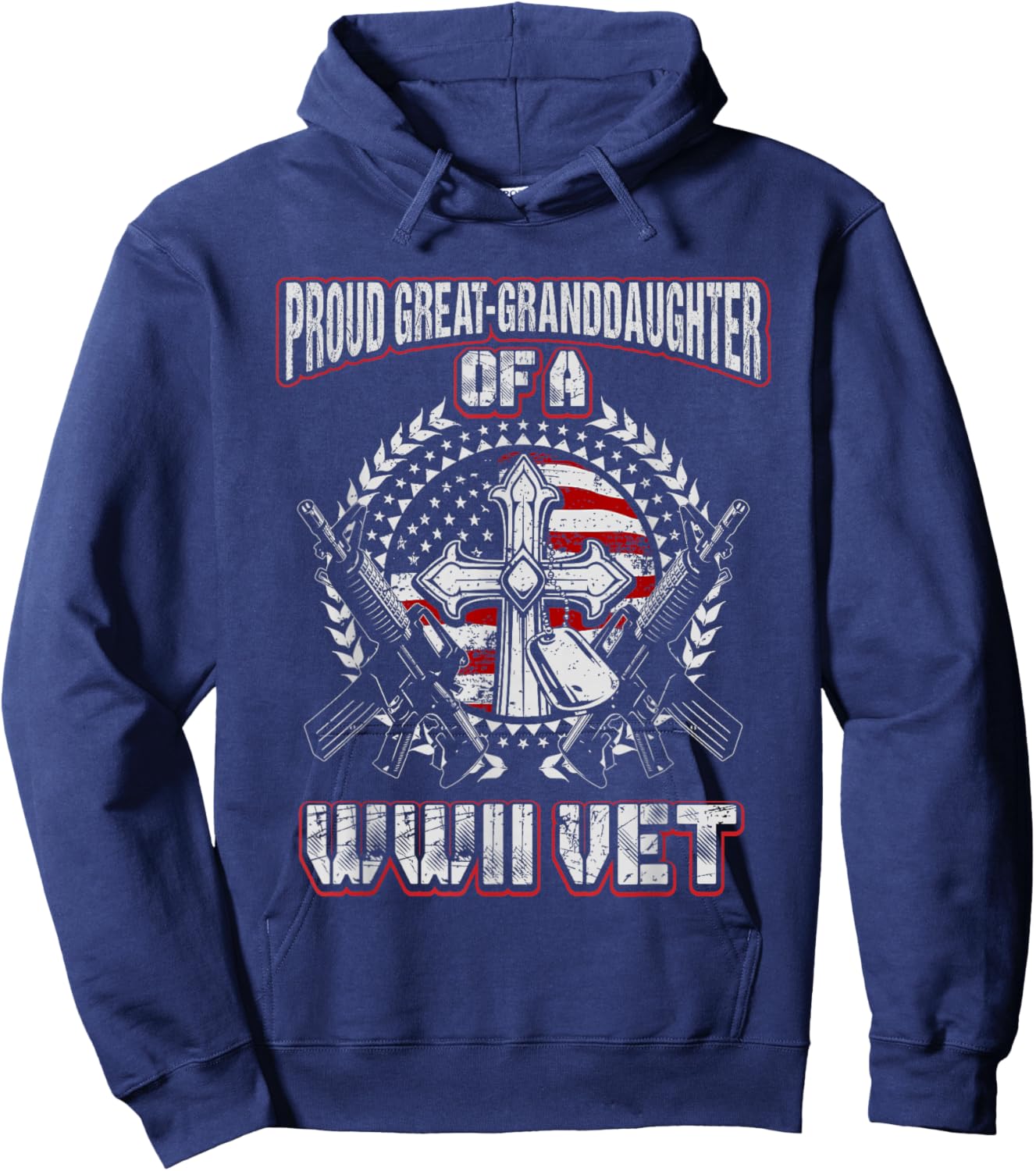 World War Two Veteran Proud Great Granddaughter WWII Vet Hoodie - Hoodie | Navy