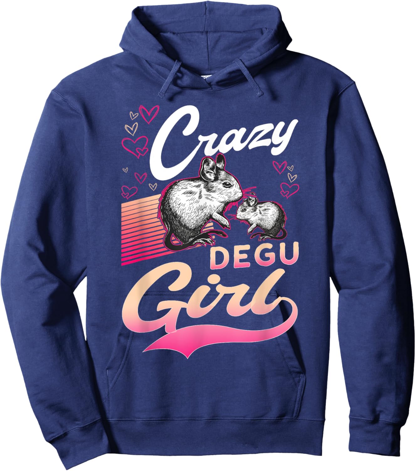 Crazy Degu Girl Degu Girl Degu Hoodie - Hoodie | Navy