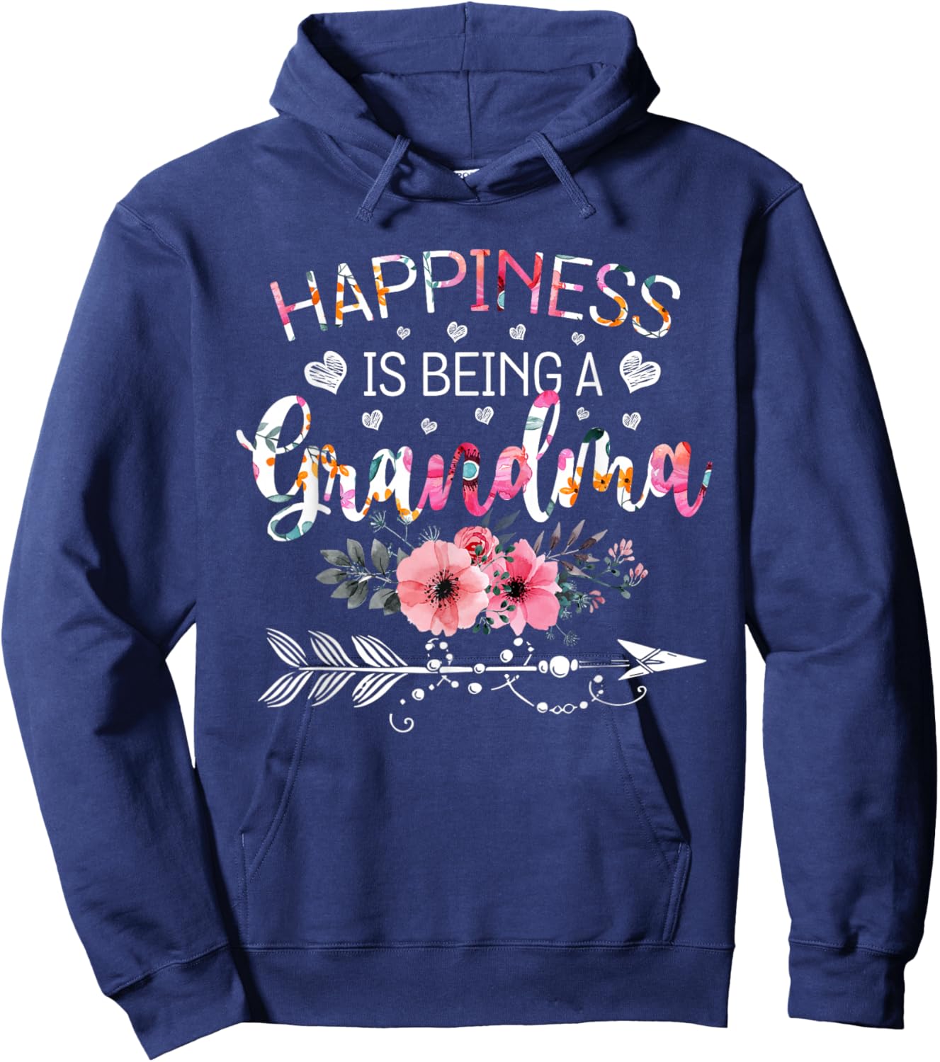 Happiness is being a Grandma Announcement Mothers Day Hoodie - Hoodie | Navy