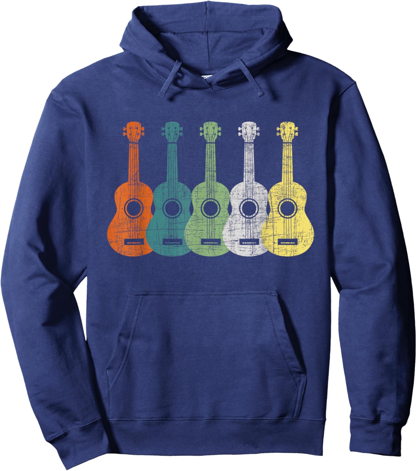 Retro Art Ukulele - Ukulelist Guitarist Music Lover Hoodie - Hoodie | Navy