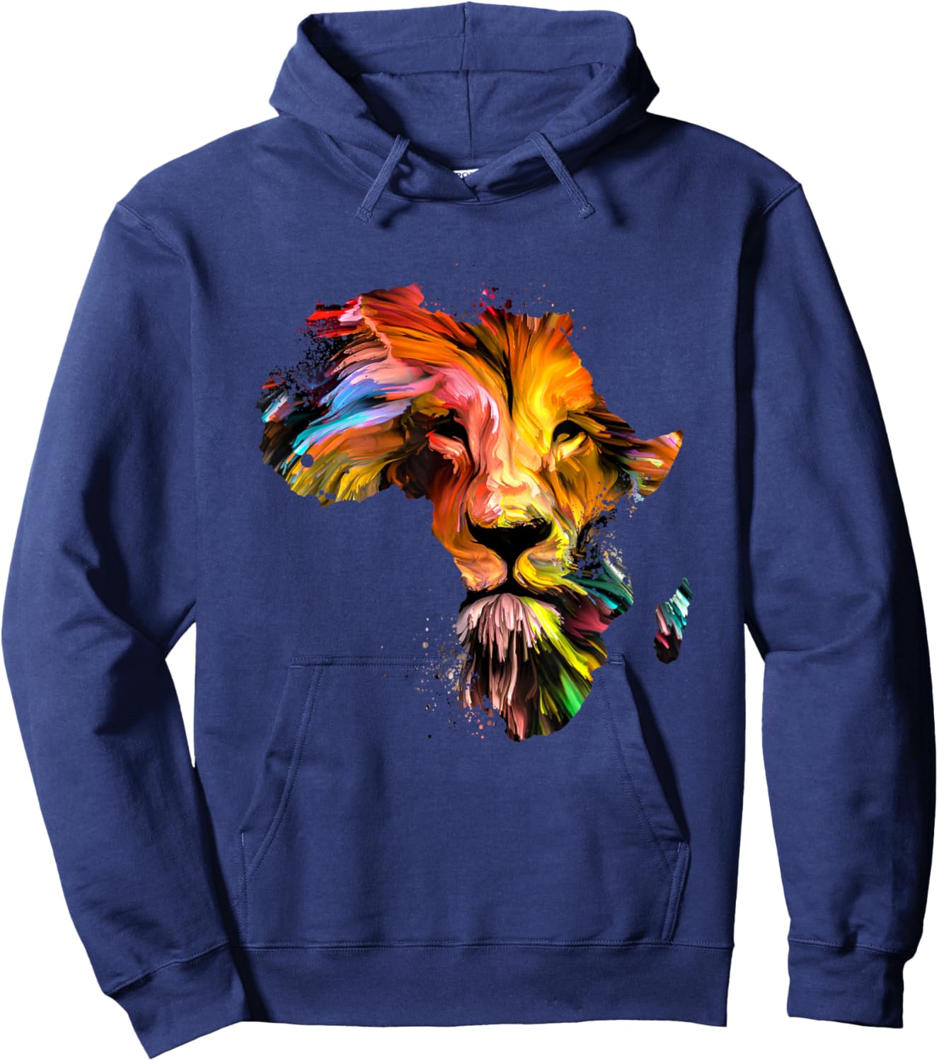 Vintage African Lion | Lion Face | Zoo Animal | Lion Hoodie - Hoodie | Navy