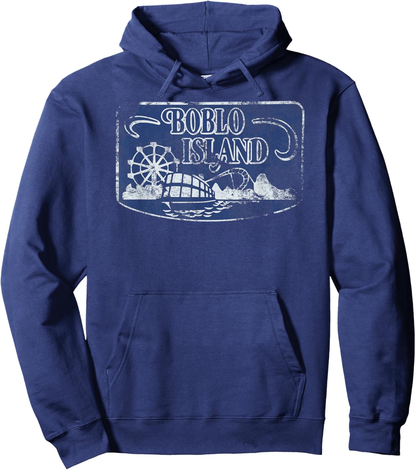 Boblo Island - Detroit - Vintage Distressed Worn Look Hoodie - Hoodie | Navy