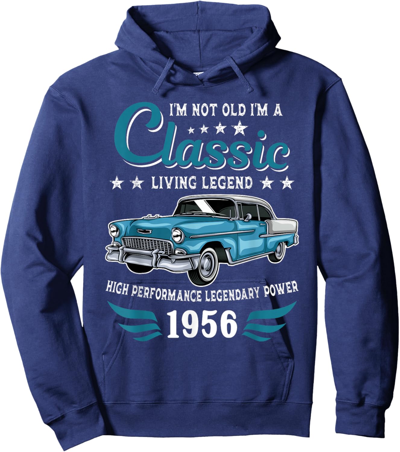 Vintage 1956 Birthday Classic Car for Legends Born in 1956 Hoodie - Hoodie | Navy