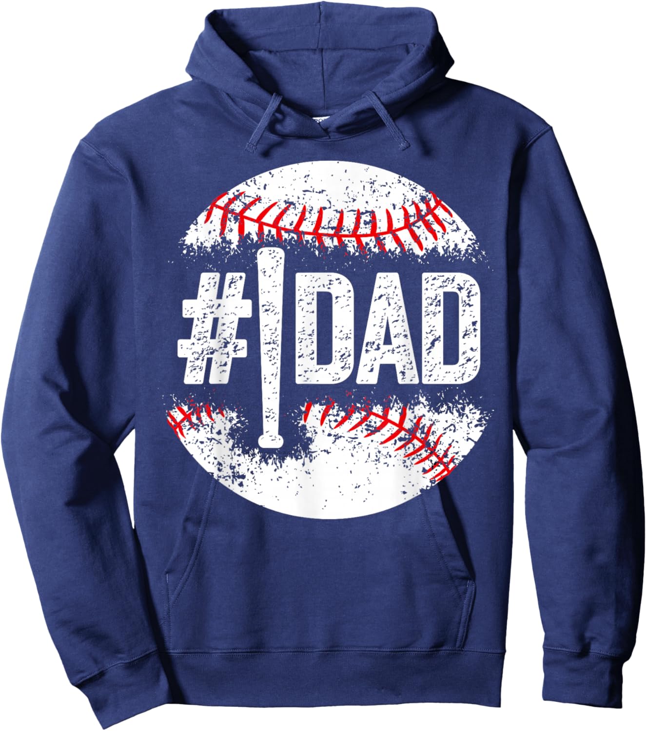 #1 Dad Baseball Number One Daddy Son Baseball Player Hoodie - Hoodie | Navy