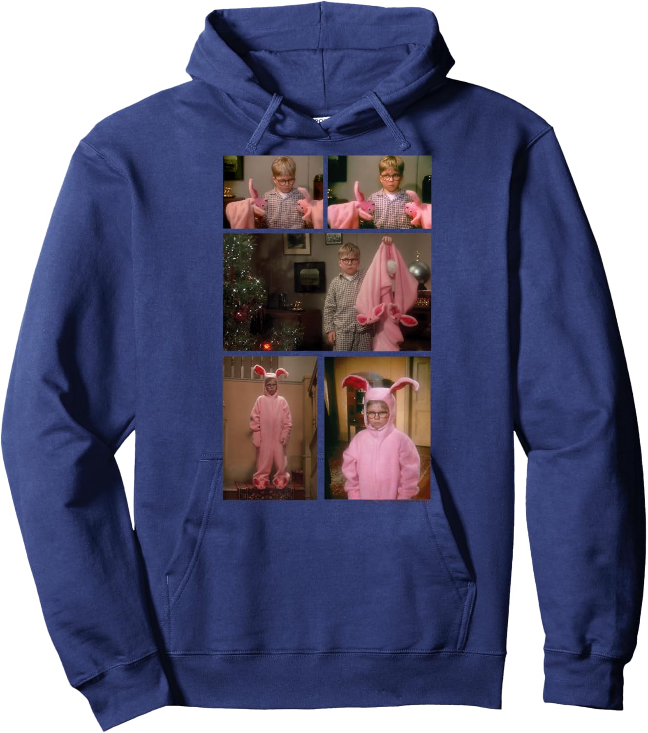 A Christmas Story Ralphie Bunny Suit Photo Collage Holiday Hoodie - Hoodie | Navy