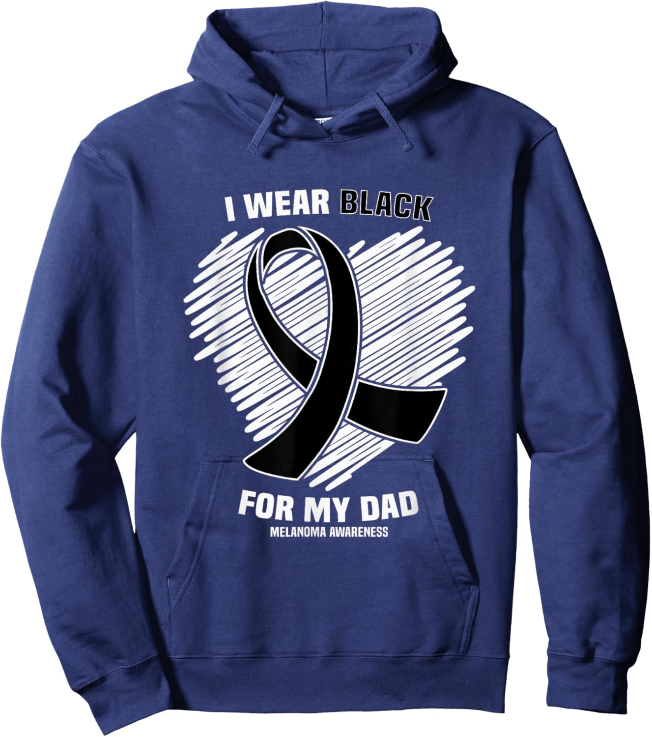 I Wear Black For My Dad Skin Cancer Melanoma Awareness Hoodie - Hoodie | Navy