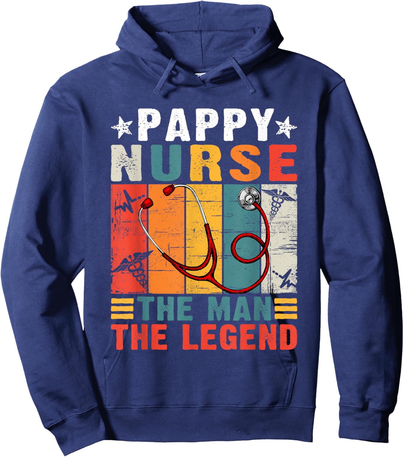 Father's Day Vintage Pappy Nurse The Man The Legend Hoodie - Hoodie | Navy
