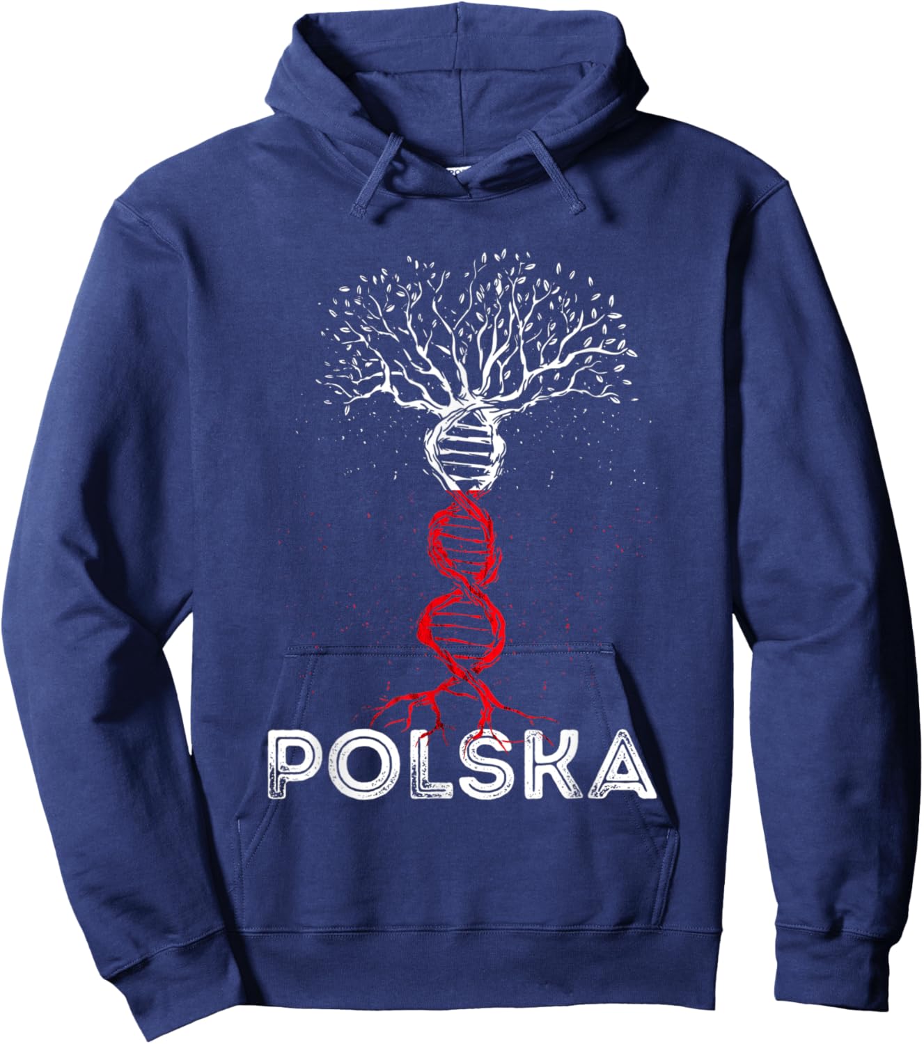 Polska DNA Tree Polish Roots Poland Flag Polish Pride Poland Hoodie - Hoodie | Navy