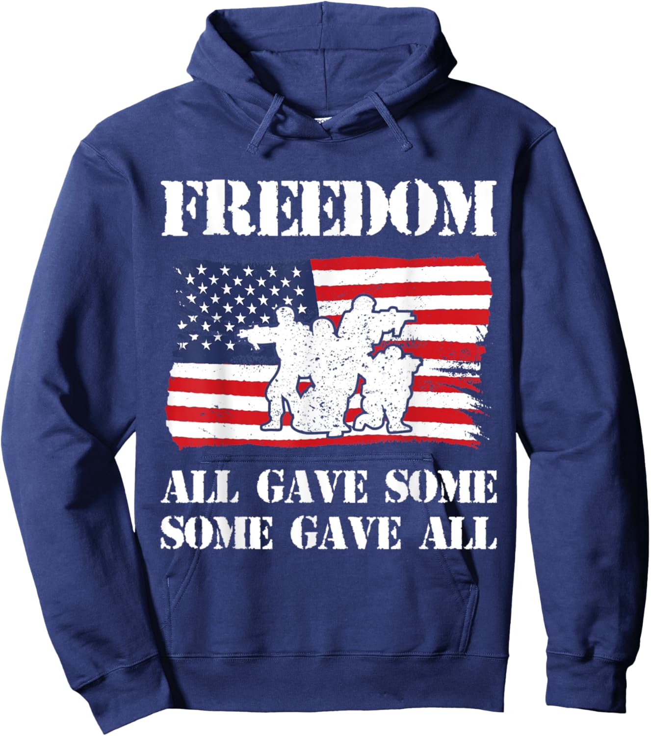 Freedom All Gave Some Some Gave All USA Flag Memorial Day Men Hoodie - Hoodie | Navy