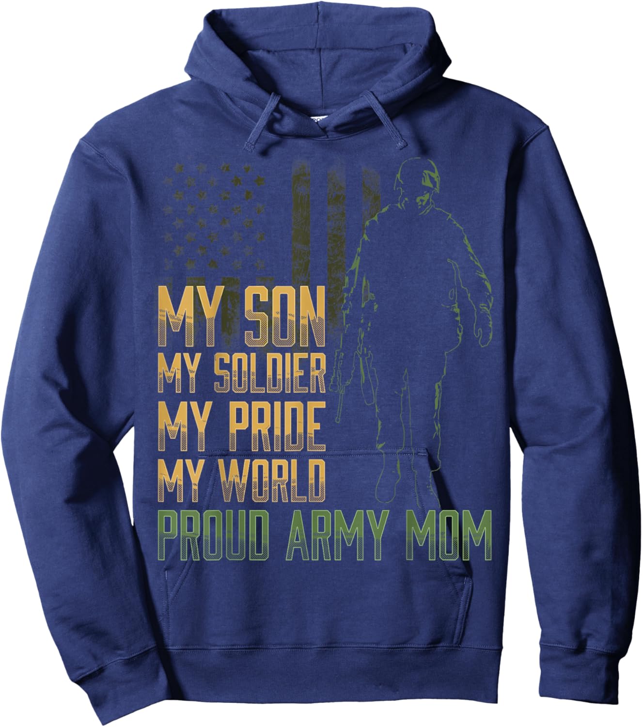 My Son My Soldier Proud Army Mom Military Mother Hoodie - Hoodie | Navy