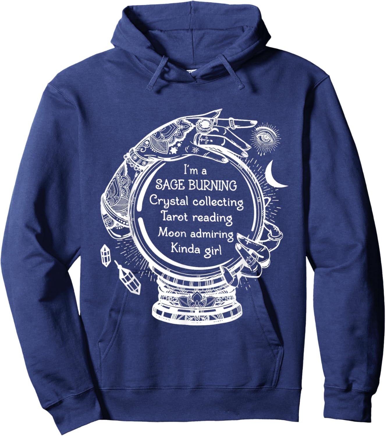 Sage Burning Crystal Collecting Tarot Reading Tarot Reader Hoodie - Hoodie | Navy