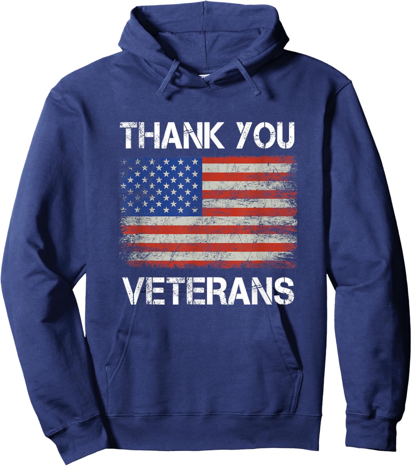 Thank You veterans American Flag - Patriotic Kids Men Women Hoodie - Hoodie | Navy