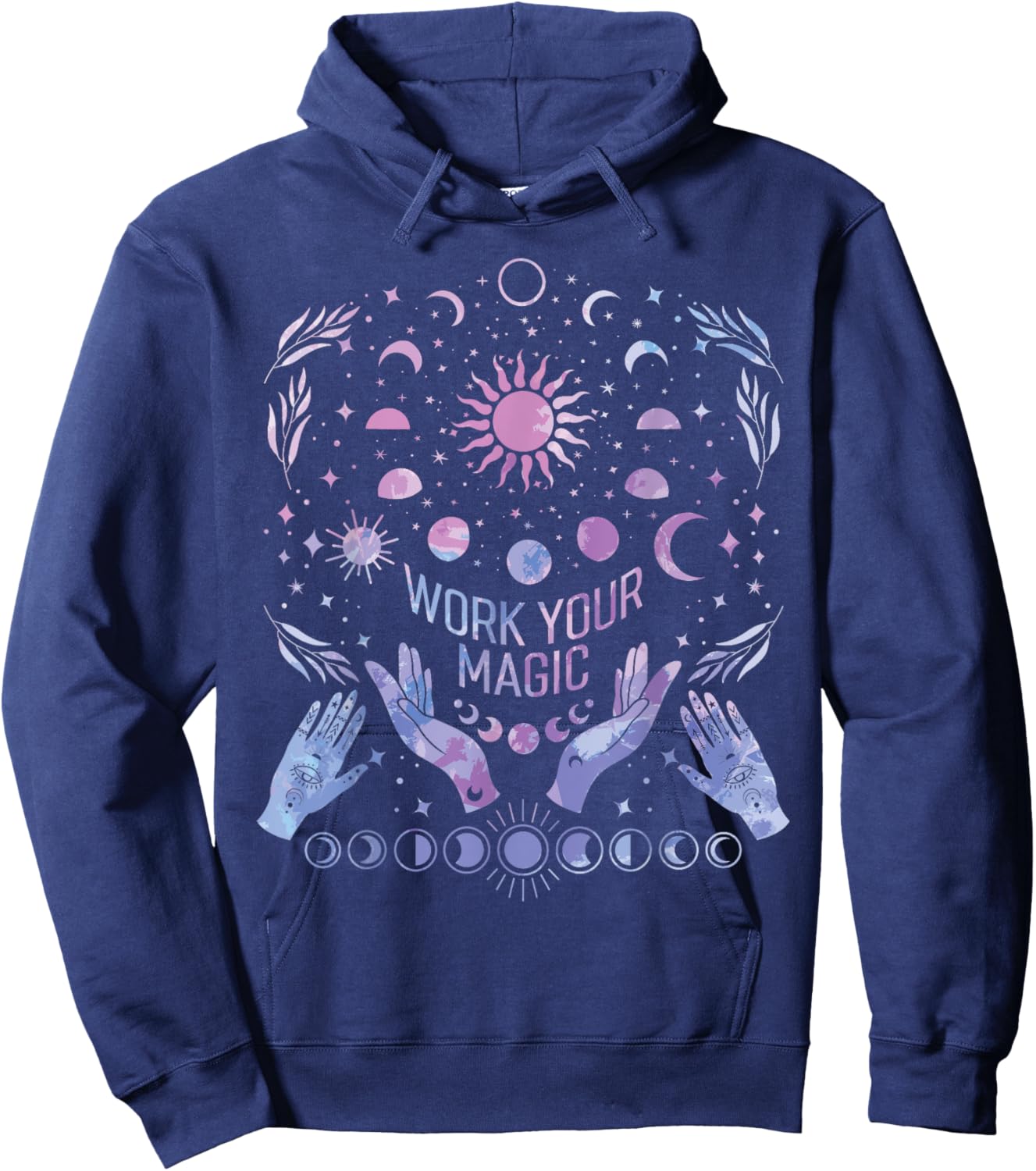 Witchcraft Celestial Sun Moon Witchy Wiccan Magick Magic Hoodie - Hoodie | Navy