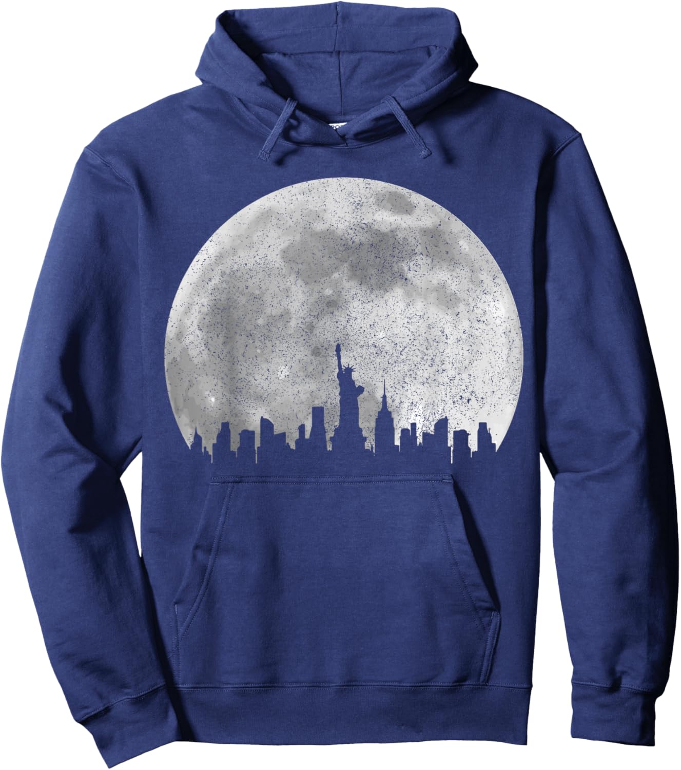 New York City NYC NY Skyline Moon Pride Vintage Hoodie - Hoodie | Navy