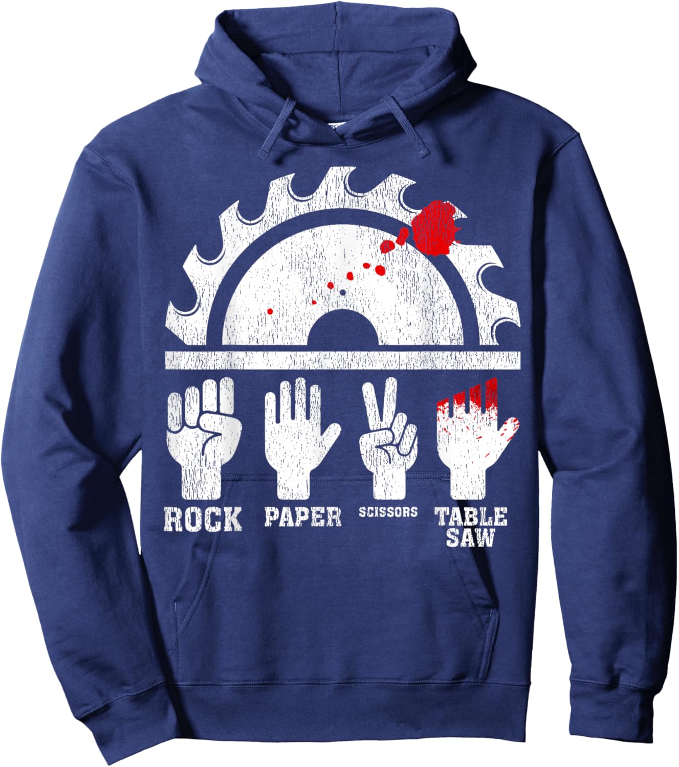 Funny Woodworking Rock Paper Scissors Table Saw Hoodie - Hoodie | Navy