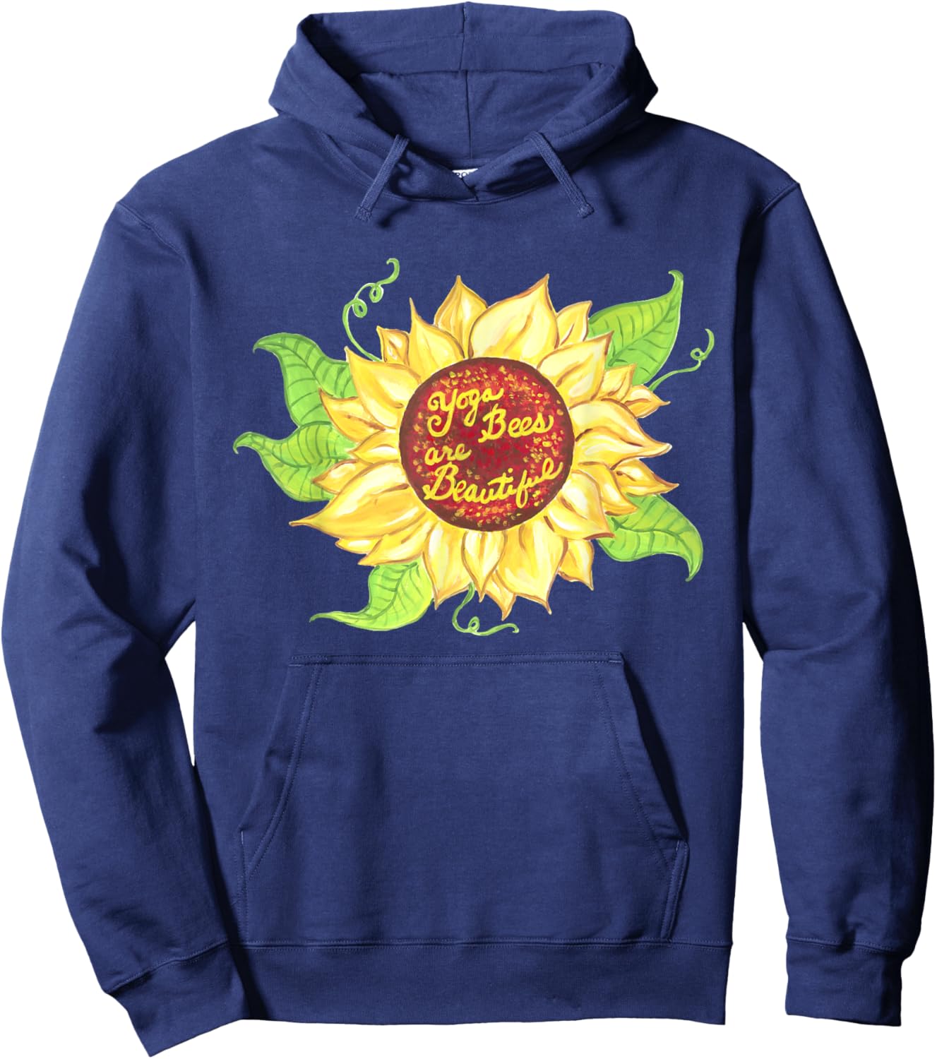 Yoga Bees Sunflower Hoodie - Hoodie | Navy