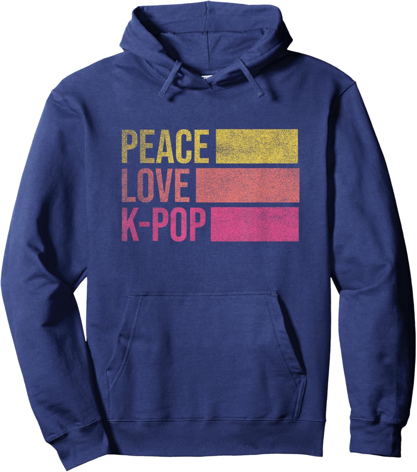 Retro K-Pop For Teen Girls Women KPop And Peace Hoodie - Hoodie | Navy