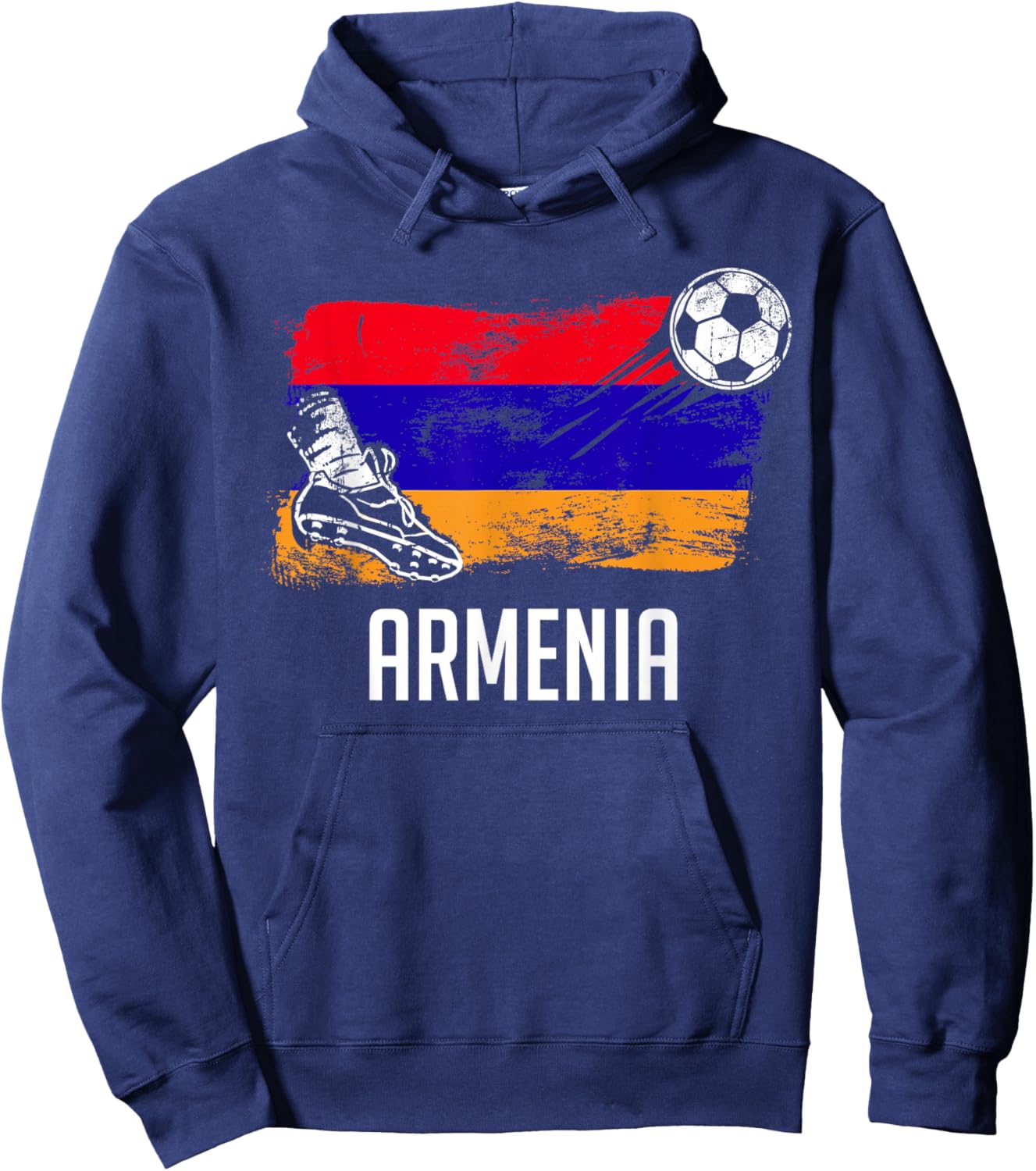 Armenia Flag Jersey Armenian Soccer Team Armenian Hoodie - Hoodie | Navy
