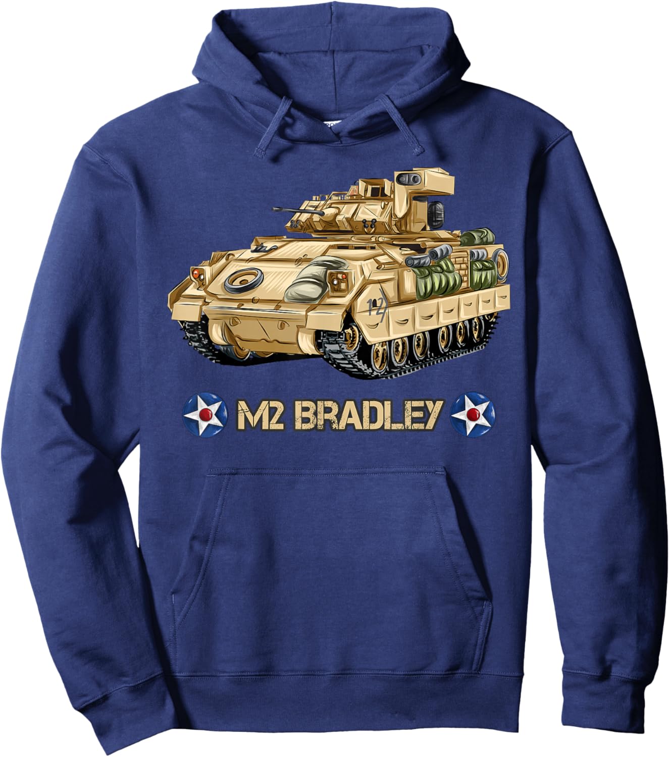 American Military Tank Vehicle IFV M2 Bradley Hoodie - Hoodie | Navy