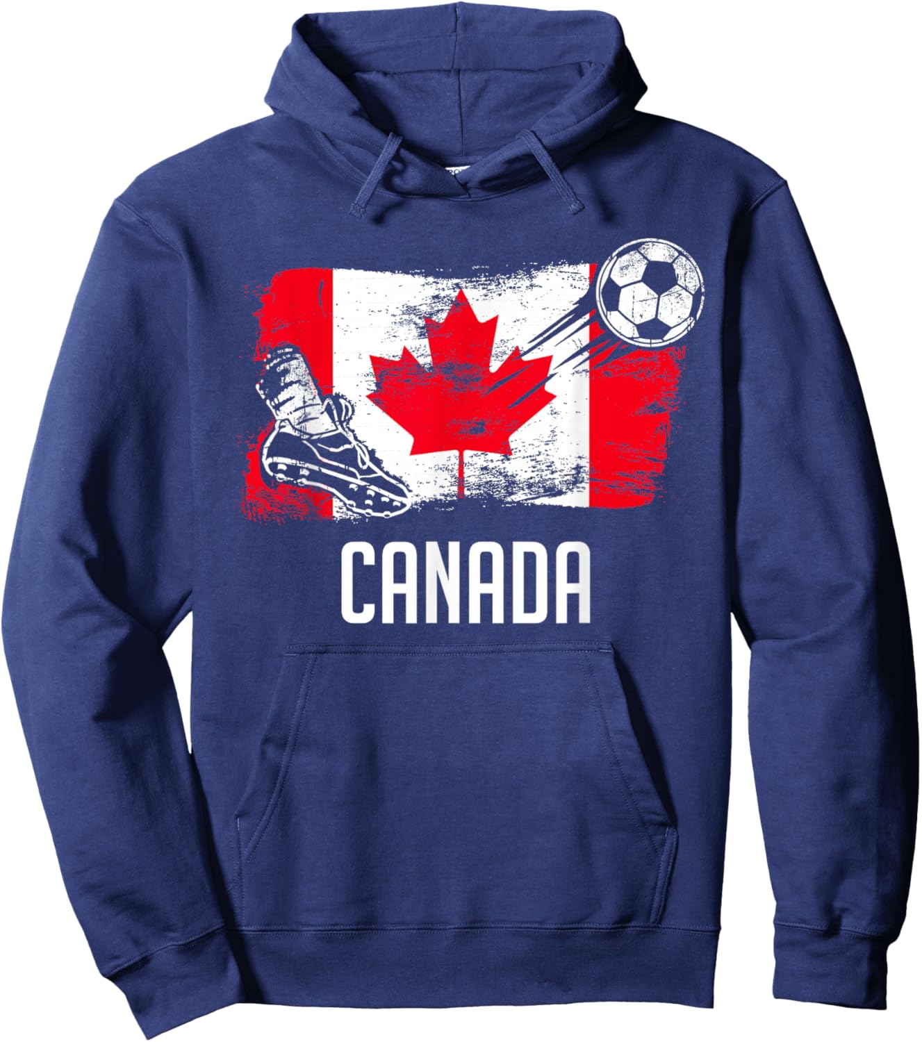 Canada Flag Jersey Canadian Soccer Team Canadian Hoodie - Hoodie | Navy