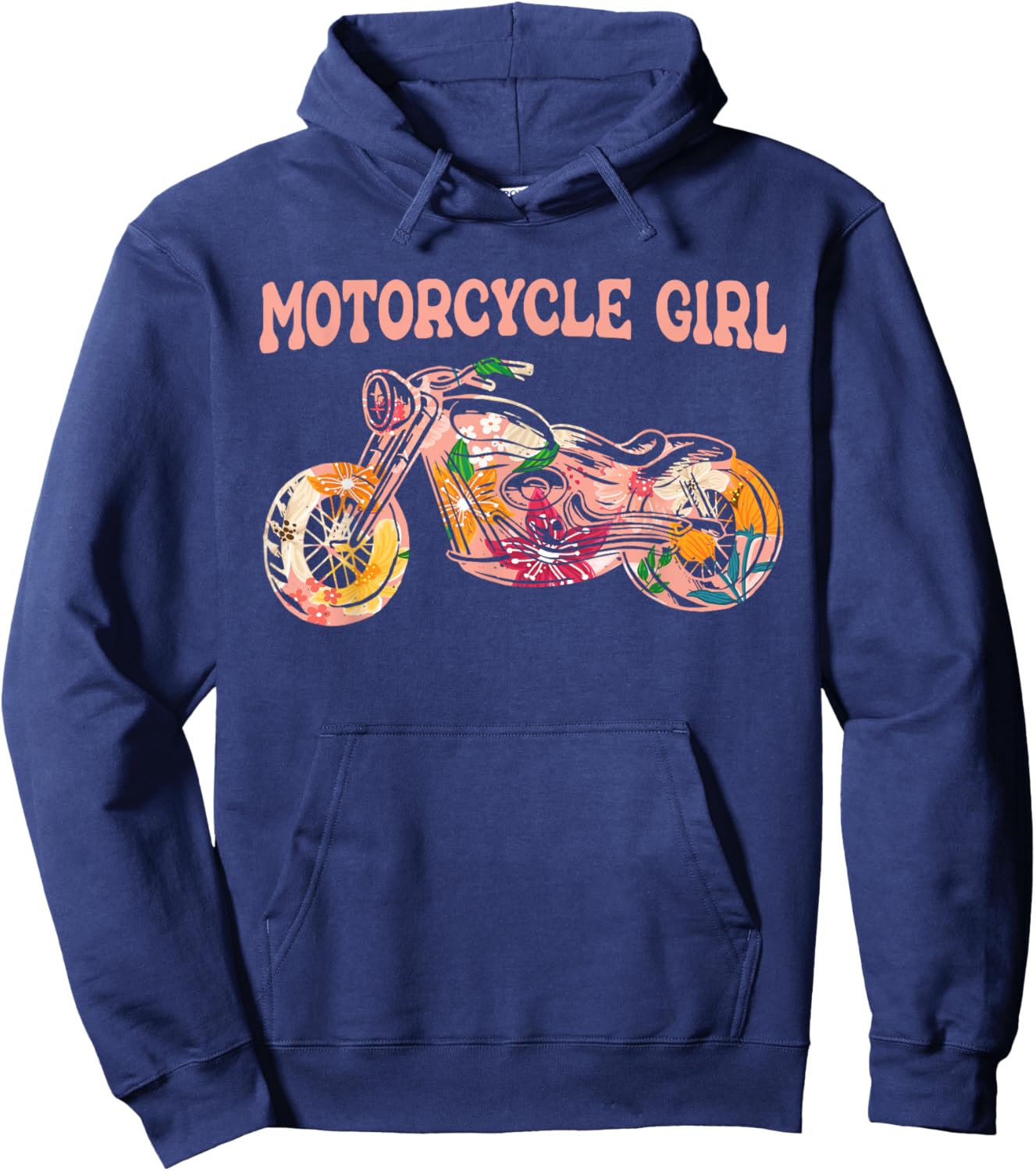 Motorcyclist Biker Girl - Motorcycle Hoodie - Hoodie | Navy
