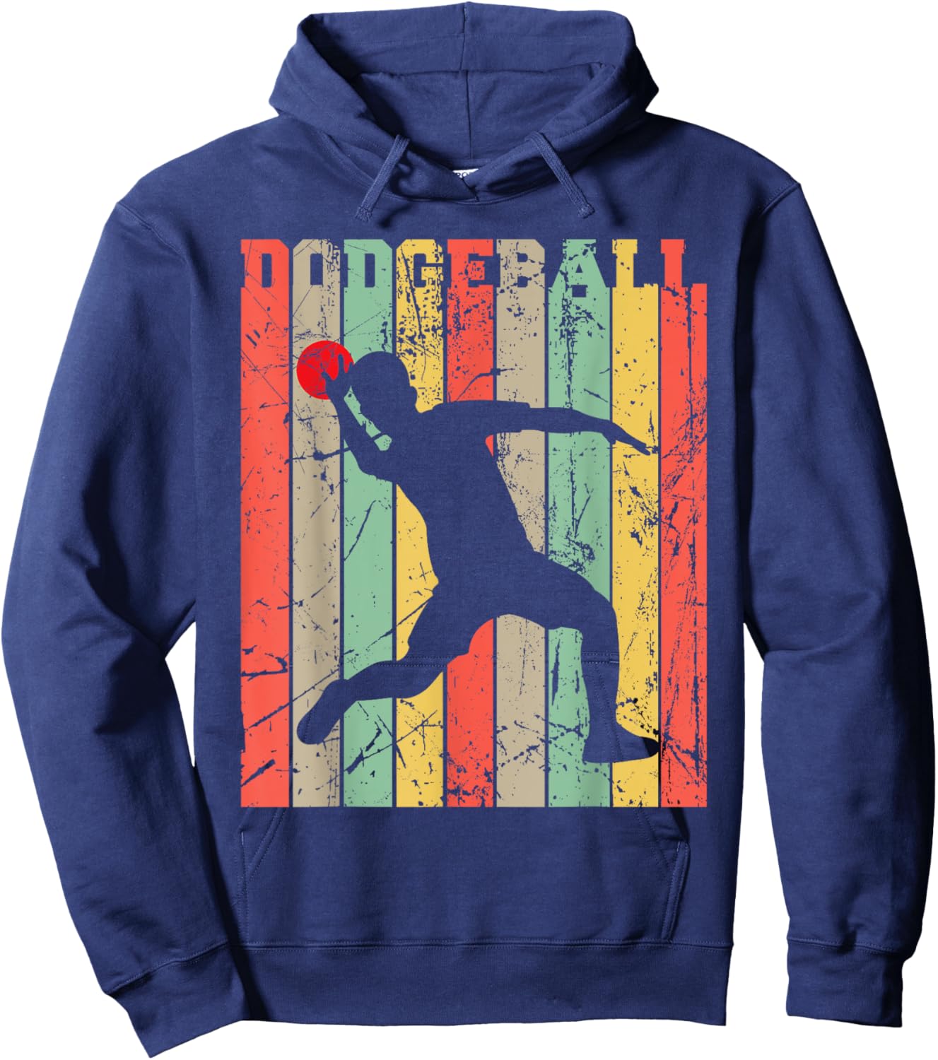 Retro Dodgeball Player Ball Game Dodgeballer Hoodie - Hoodie | Navy