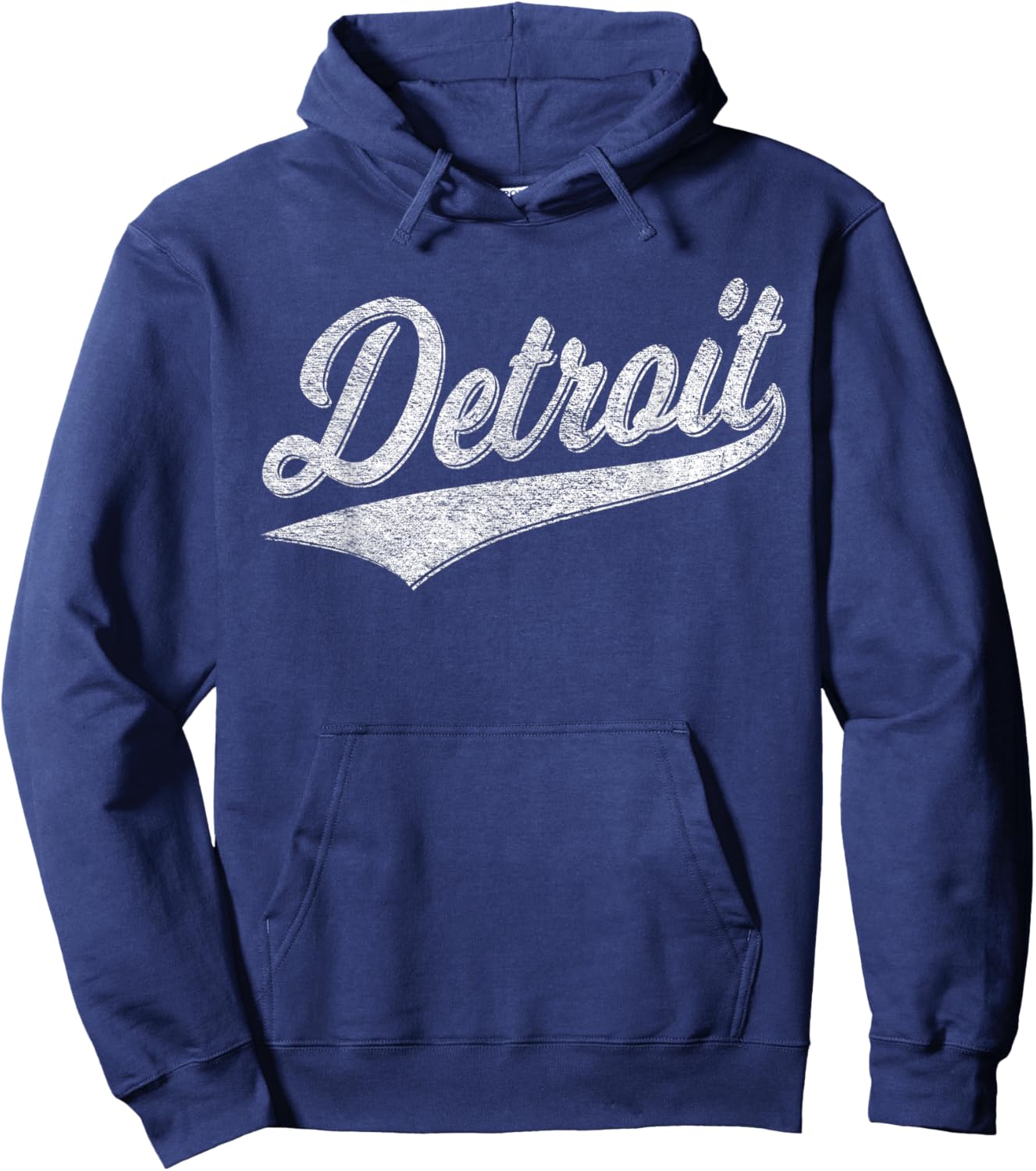 Detroit Varsity Script Classic Sports Jersey Style Hoodie - Hoodie | Navy