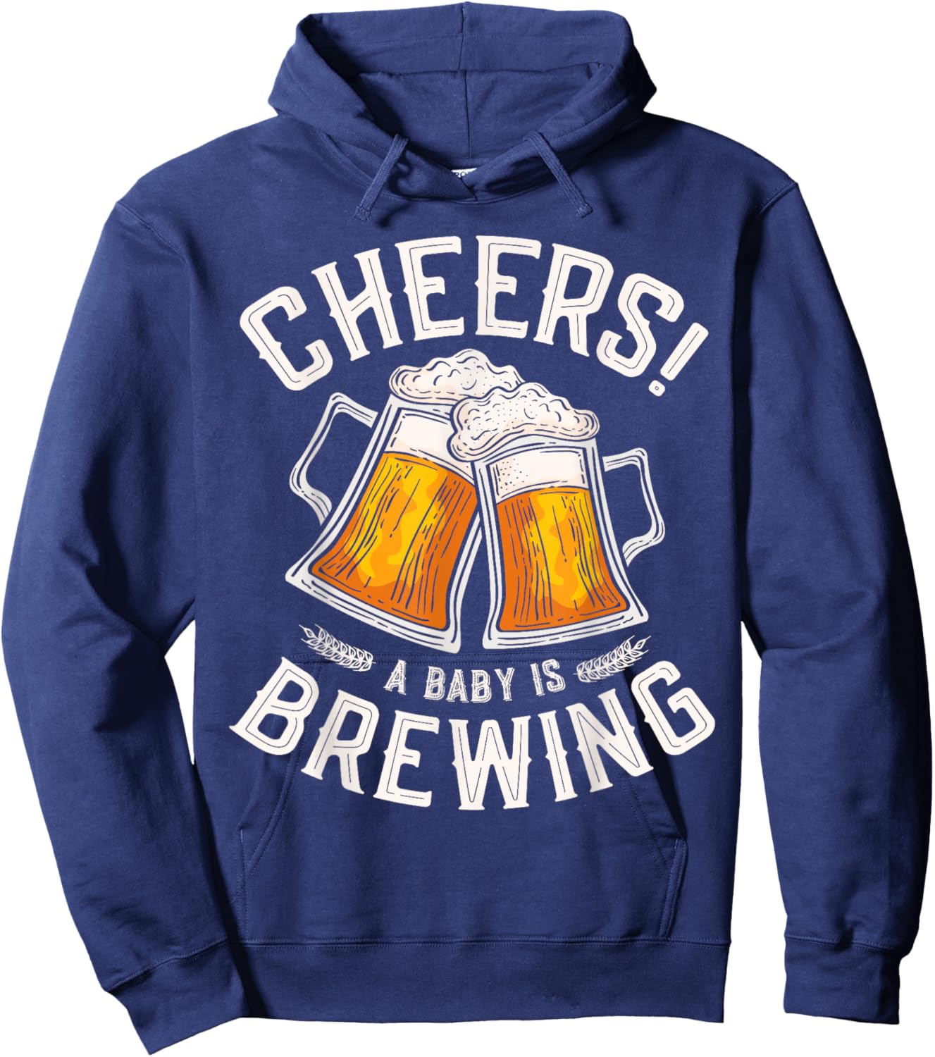 Cheers a baby is brewing Brewing Beer brewer Funny Baby Hoodie - Hoodie | Navy
