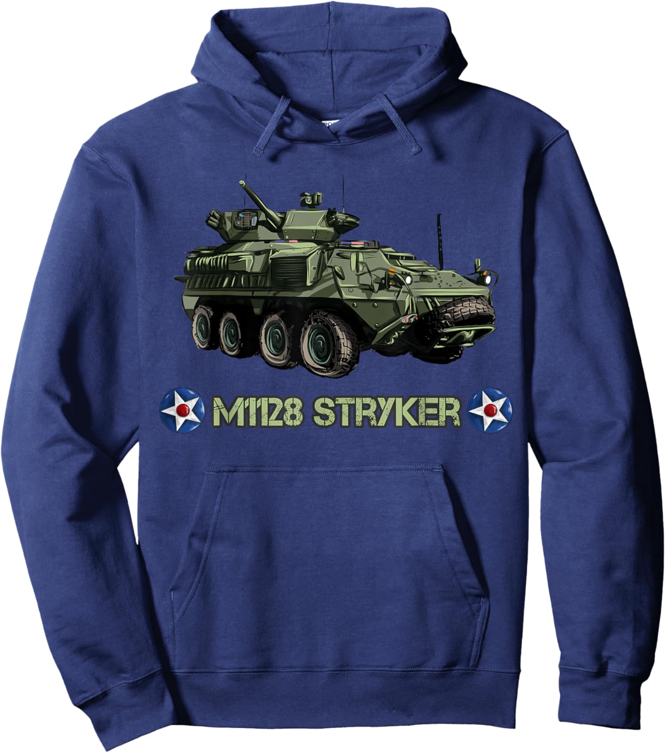 American Military Tank Vehicle M1128 Stryker Hoodie - Hoodie | Navy