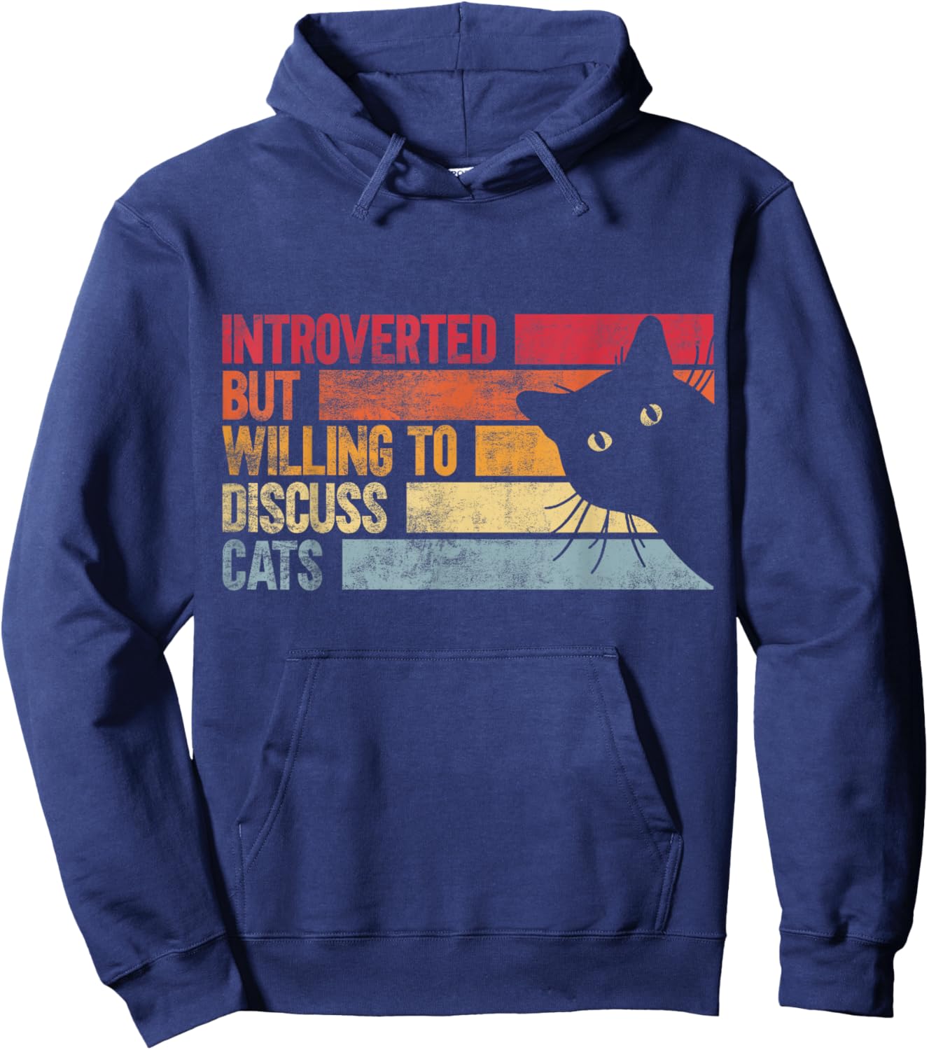 Introverted But Willing To Discuss Cats Funny Hoodie - Hoodie | Navy