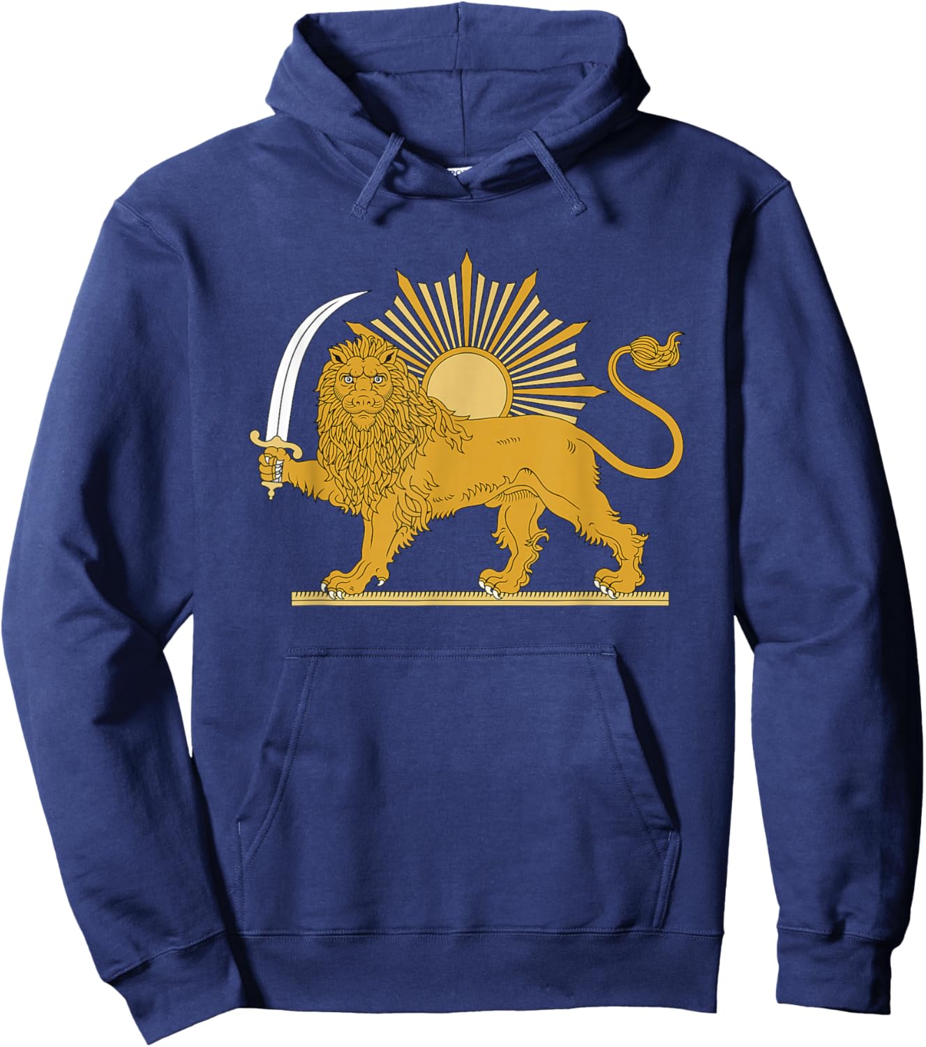 Persian Lion and Sun Pahlavi Dynasty - Shir o Khorshid Hoodie - Hoodie | Navy