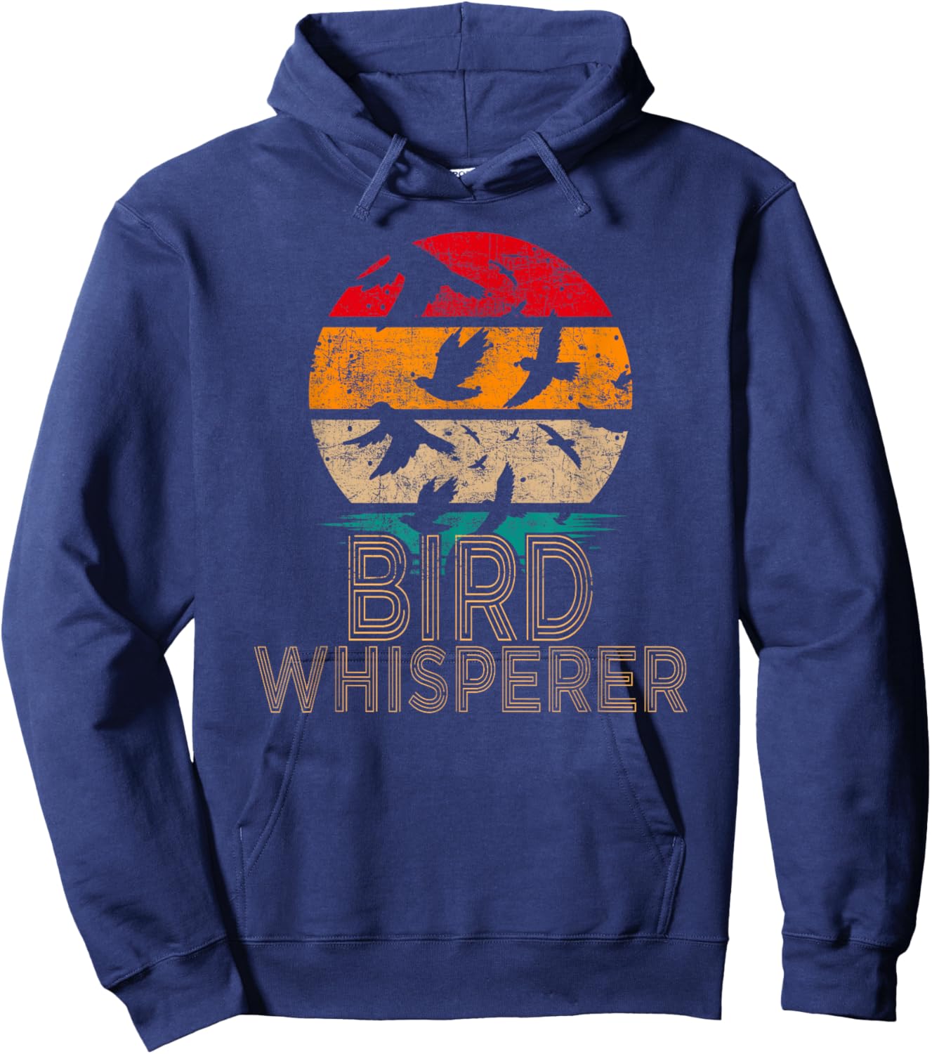 Bird Whisperer Retro Vintage Distressed Bird Watcher Hoodie - Hoodie | Navy
