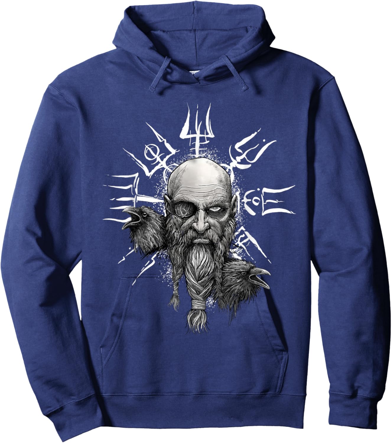 Vikings Vegvisir Odin with Hugin und Munin | Nordic Vikings Hoodie - Hoodie | Navy
