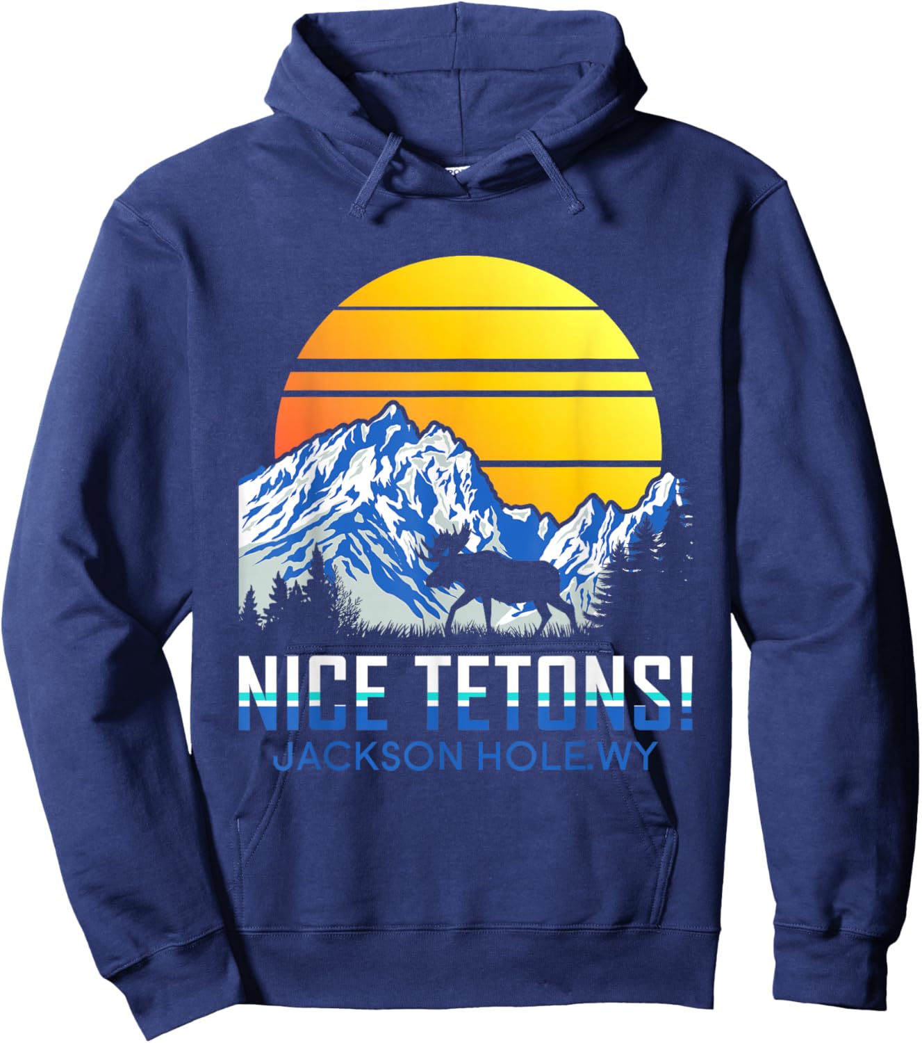 Nice Tetons Shirt Jackson Hole Wyoming Shirt Vintage Tetons Hoodie - Hoodie | Navy